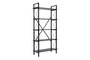 Nordure Estantería Wood Black, Negro - Tablero Melamina y Metal, 90x180x33.5 cm